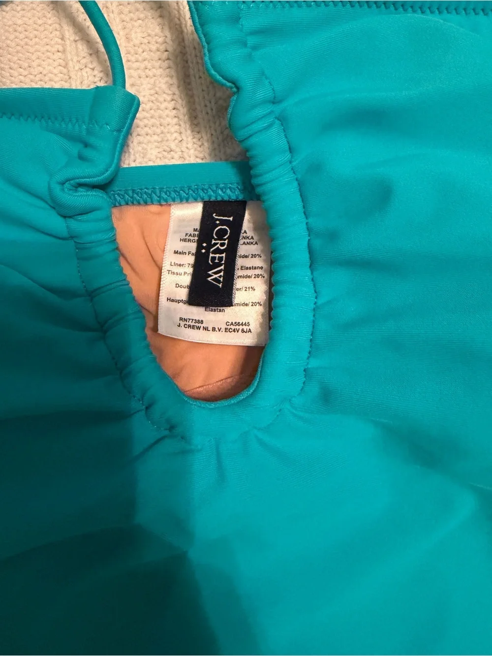 J.Crew Factory Aqua Halter Keyhole One Piece Swimsuit Size M